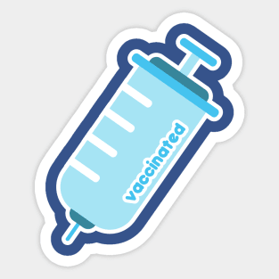 Blue Kawaii Vaccine | Vaccinated Sticker